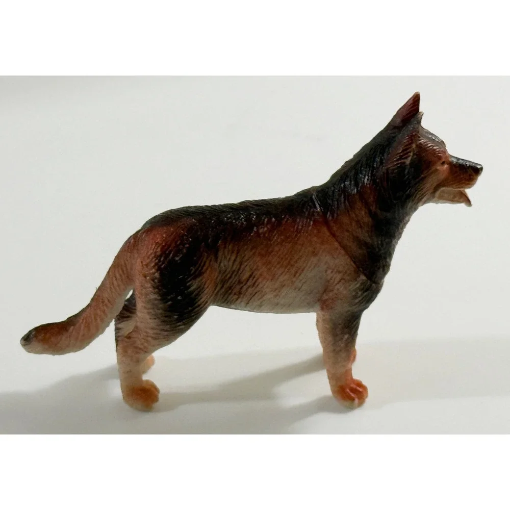 Unbranded German Shepherd Dog Figurine Kids OS Brown Black Plastic Toy Animal